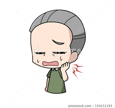 圖：一位下巴疼痛的老人 134212183