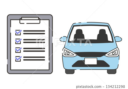 汽車檢查清單和汽車插圖 134212298