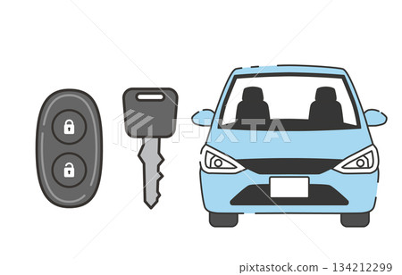 智慧鑰匙和汽車圖示 134212299