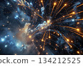 Beautiful holiday fireworks. Generative AI 134212525