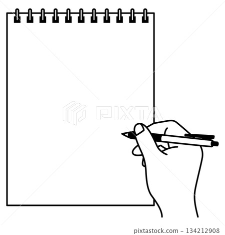 豎版筆記本和手持筆 134212908