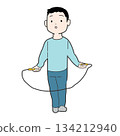 Upper grade children skipping rope 134212940