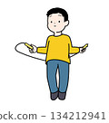 Middle school children skipping rope 134212941