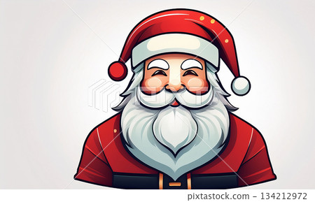 Minimalist flat Santa icon with clean geometric shapes Minimalist flat Santa icon with clean geometric shapes 134212972