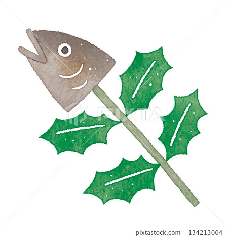 Illustration of Yaikagashi, a Setsubun talisman Illustration of Yaikagashi, a Setsubun talisman 134213004