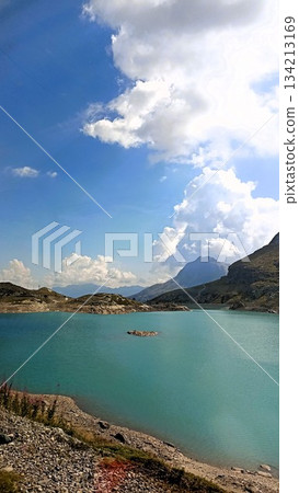 Chur, Switzerland - August 11 2022: View From Bernina Express from Tirano Italy Chur, Switzerland - August 11 2022: View From Bernina Express from Tirano Italy 134213169