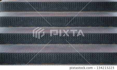 black metal staircase texture background, construction industry 134213223