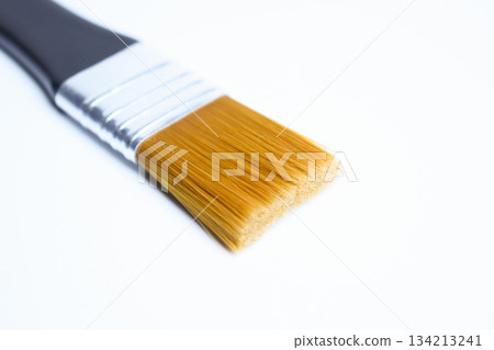 single paintbrush isolated on white background, object for art work 134213241