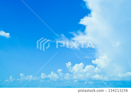 clear blue sky with white cloud, good weather in the morning have a nice day clear blue sky with white cloud, good weather in the morning have a nice day 134213256