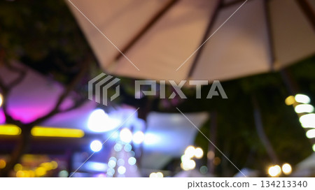 bokeh of restaurant neon light, blur nightclub background in the night 134213340