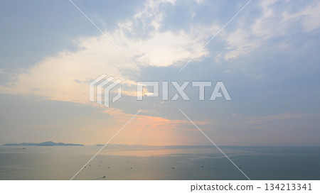 beautiful view of sea and sky in the morning, natural background 134213341