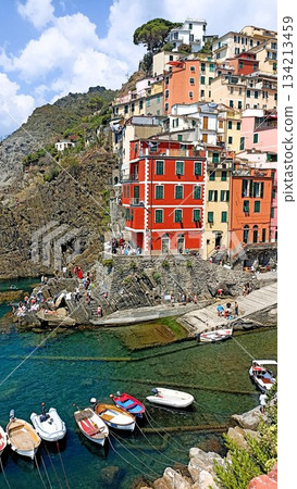 La Spezia, Italy - August 9 2022: Cinque Terre View 134213459