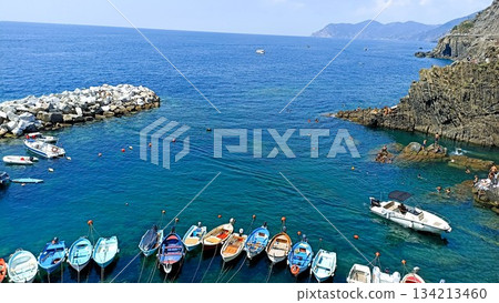 La Spezia, Italy - August 9 2022: Cinque Terre View 134213460