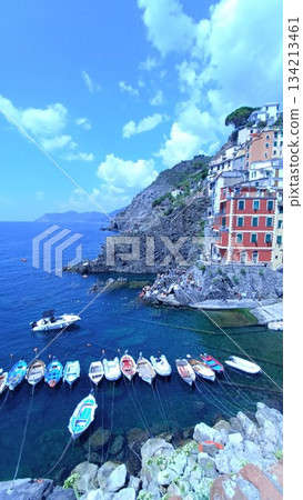 La Spezia, Italy - August 9 2022: Cinque Terre View 134213461