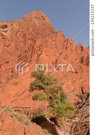 The Tianshan Grand Canyon, or Kesileya Grand Canyon, is a stunning natural feature in Xinjiang, China characterized by its distinctive red canyons formed by millions of years of wind and rain erosion. 134213537