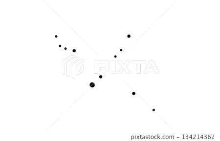 Illustration of Cygnus represented by black dots (stars only, no connecting lines) 134214362