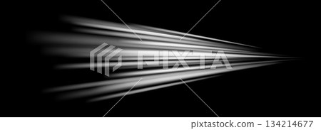 Abstract white wind lines effect. Air stream flow wave motion trace. Light grey curved speed element. Splash stripe path design illustration. Air conditioner blow concept. Vector twirl background 134214677