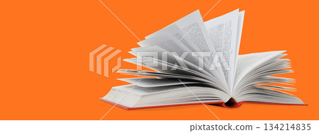 Open book displays blank pages for study and design work 134214835
