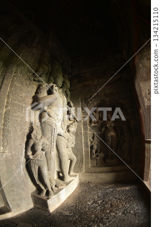 The religious sites and art at the Elora Caves,a UNESCO World Heritage Site,are one of the world's largest collections of rock-cut temples, dating back to 600-1000 AD. Located at Aurangabud in India. The religious sites and art at the Elora Caves,a UNESCO World Heritage Site,are one of the world's largest collections of rock-cut temples, dating back to 600-1000 AD. Located at Aurangabud in India. 134215110