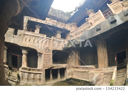 The Jain religious sites and art at the Elora Caves,a UNESCO World Heritage Site,are one of the world's largest collections of rock-cut temples, dating back to 600-1000 AD. The Jain religious sites and art at the Elora Caves,a UNESCO World Heritage Site,are one of the world's largest collections of rock-cut temples, dating back to 600-1000 AD. 134215422