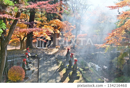 從桑原山龍鬥院寺門眺望秋葉 134216468
