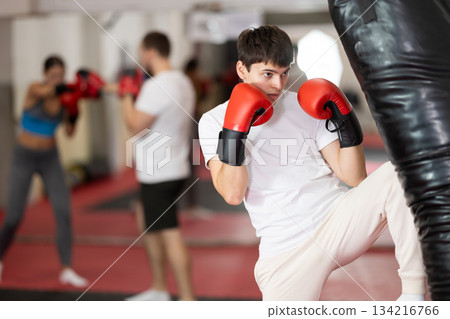 Guy in Muay Thai training 134216766