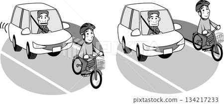 自行車<道路規則:靠左行駛;必須配戴自行車頭盔;單色;一種顏色;黑白> 自行車<道路規則:靠左行駛;必須配戴自行車頭盔;單色;一種顏色;黑白> 134217233