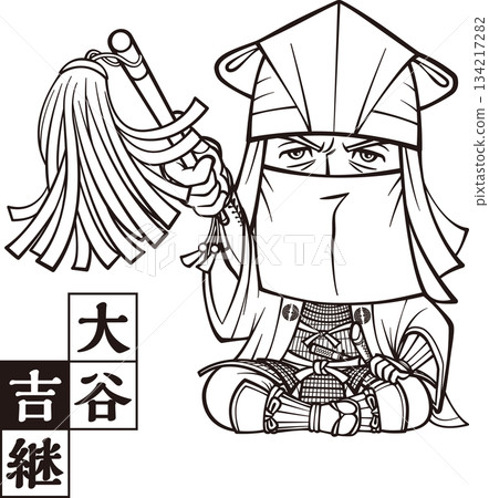 大谷禎丞盤腿而坐，指揮著球隊[2個頭像，黑白，點陣圖] 134217282