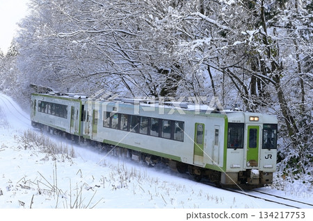 Banetsu West Line with snow scene 134217753