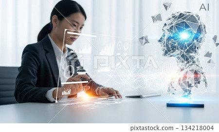 與人工智慧合作創造未來的商業人士 134218004