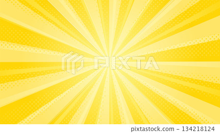 Yellow radial background [16:9 material series] 134218124
