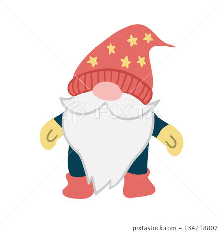 Red Christmas gnome illustration 134218807