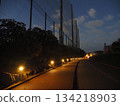 Lights illuminating the sidewalk 134218903