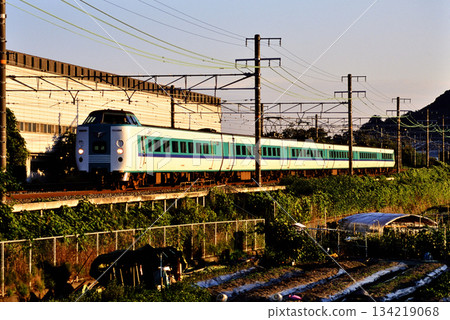 2007: 6-car 381 series L express Kuroshio train running on the Tokaido Line (out-of-service) 134219068