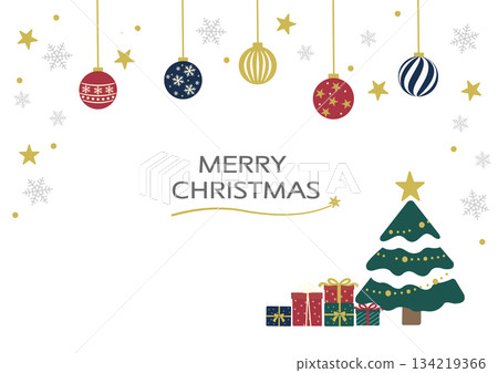 Christmas material Christmas tree and ornament background 134219366