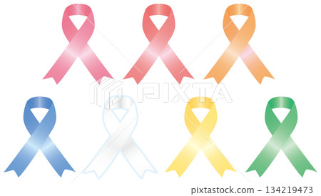 Satin-style awareness ribbon set Satin-style awareness ribbon set 134219473