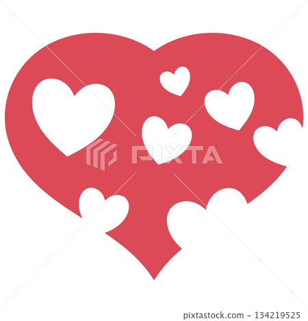 Red heart with heart pattern illustration for Valentine's Day, sticker, tattoo, fabric print, decoration, love icon, wedding card, campaign badge, sign, symbol, women empowerment, girl power, pin Red heart with heart pattern illustration for Valentine's Day, sticker, tattoo, fabric print, decoration, love icon, wedding card, campaign badge, sign, symbol, women empowerment, girl power, pin 134219525