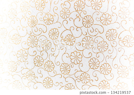 Woodblock hand-printed auspicious chrysanthemum arabesque Japanese paper Woodblock hand-printed auspicious chrysanthemum arabesque Japanese paper 134219537