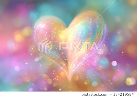 彩虹心背景AI影像 134219594