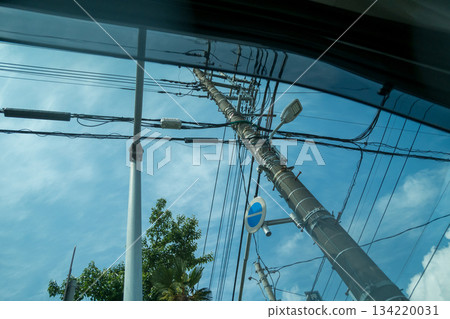car window, power line, electric wire 134220031