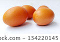 Fresh Brown Eggs on White Background 134220145