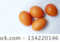 Fresh Brown Eggs on White Background 134220146