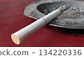 Burning Cigarette Resting on an Ashtray 134220336