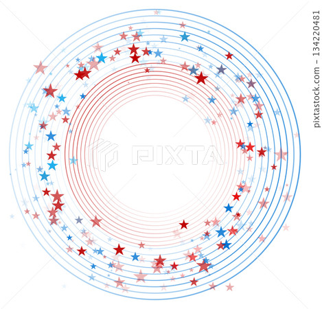 Linear circles and stars USA flag abstract American colors background Linear circles and stars USA flag abstract American colors background 134220481