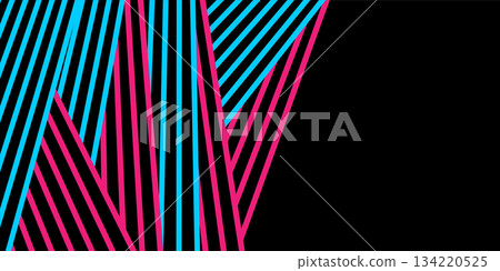 Abstract minimal background with blue, pink and black stripes Abstract minimal background with blue, pink and black stripes 134220525