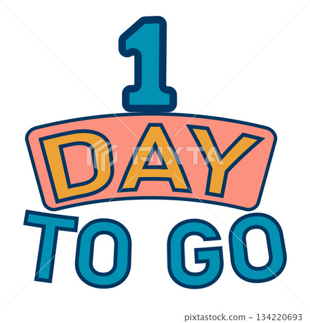 1 day to go icon. alarm of sale or low price. 1 day left sign. Countdown discounts and sale time. flat style. 1 day to go icon. alarm of sale or low price. 1 day left sign. Countdown discounts and sale time. flat style. 134220693
