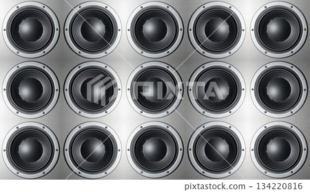 Many loudspeakers 134220816