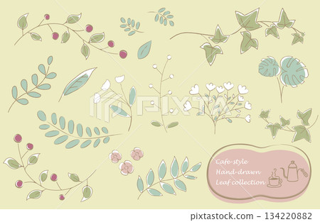 Natural pencil-drawn botanical illustration set Natural pencil-drawn botanical illustration set 134220882