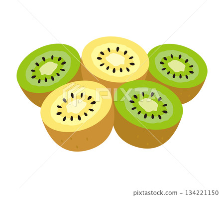 切好的金奇異果和綠奇異果 134221150