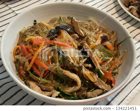 Korean Japchae Stir-Fried Glass Noodles 134221451